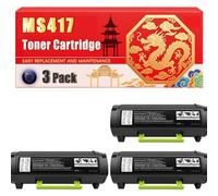 Compatible for Lexmark MS417 MS317 MS417 MS517 MS617 MX317 MX417 MX517 MX617 Toner Cartridge Printers, With Chip Large Capacity 8500 Pages (3 Pack Black)