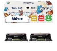 Compatible for Lexmark MS710 Drum Unit Work for Lexmark MS710dn MS810de MS810dn MS810dtn MS810n MS811dn Printers, with Chip, High Yield 60000 Pages, High-Definition Printing (2-Pack Black)
