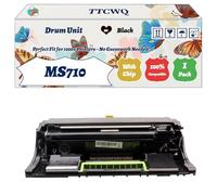 Compatible for Lexmark MS710 Drum Unit Work for Lexmark MS710dn MS810de MS810dn MS810dtn MS810n MS811dn Printers, with Chip, High Yield 60000 Pages, High-Definition Printing (1 Pack Black)