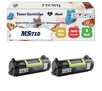Compatible for Lexmark MS710 Toner Cartridge Work for Lexmark MS710dn MS810de MS810dn MS810dtn MS810n MS811dn Printers, with Chip, High Yield 25000 Pages, High-Definition Printing (2-Pack Black)