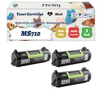 Compatible for Lexmark MS710 Toner Cartridge Work for Lexmark MS811dtn MS811n MS812de MS812dn MS812dtn Printers, with Chip, High Yield 45000 Pages, High-Definition Printing (3 Pack Black)