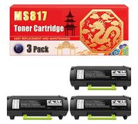 Compatible for Lexmark MS817 MS817 MS818 Toner Cartridge Printers, With Chip Large Capacity 10000 Pages (3 Pack Black)