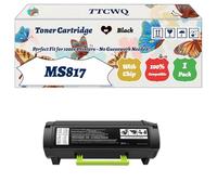 Compatible for Lexmark MS817 Toner Cartridge Work for Lexmark MS817 MS818 Printers, with Chip, High Yield 25000 Pages, High-Definition Printing (1 Pack Black)
