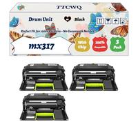 Compatible for Lexmark mx317 Drum Unit Work for Lexmark MS310 d MS310 dn MS312 dn MS315 dn MS317 dn MS317 n MS410 Printers (3 Pack Black)