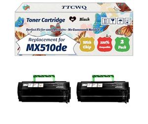 Compatible for Lexmark MX510de Toner Cartridge Work for Lexmark MX511dhe MX511dte MX611de MX611dhe Printers, with Chip, High Yield 10000 Pages, High-Definition Printing (2-Pack Black)