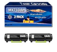 Compatible for Lexmark MX710de Toner Cartridge, Work for Lexmark MX711de MX710de MX710dhe MX711dhe MX810dfe MX810dme Printers, Toner Cartridge 62D2H0E (2-Pack Black)
