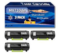 Compatible for Lexmark MX710de Toner Cartridge, Work for Lexmark MX711de MX710de MX710dhe MX711dhe MX810dfe MX810dme Printers, Toner Cartridge 62D2H0E (3 Pack Black)