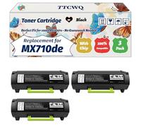 Compatible for Lexmark MX710de Toner Cartridge Work for Lexmark MX811dxme MX812dfe MX812dme MX812dxfe Printers (3 Pack Black)