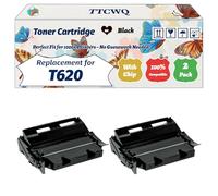 Compatible for Lexmark T620 Toner Cartridge Work for Lexmark T620 T622 X620 Printers, with Chip, High Yield 30000 Pages, High-Definition Printing (2-Pack Black)