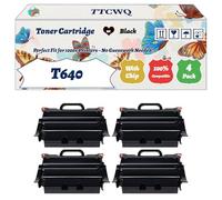 Compatible for Lexmark T640 Toner Cartridge Work for Lexmark T642tn T644 T644dn T644dtn T644n T644tn Printers, with Chip, High Yield 21000 Pages, High-Definition Printing (4 Pack Black)