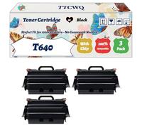 Compatible for Lexmark T640 Toner Cartridge Work for Lexmark T642tn T644 T644dn T644dtn T644n T644tn Printers, with Chip, High Yield 6000 Pages, High-Definition Printing (3 Pack Black)