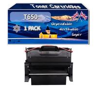 Compatible for Lexmark T650 Toner Cartridges, Work for Lexmark T652n T654dn T654dtn T654n T656dne Printers, Toner Cartridges (1 Pack Black)