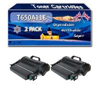 Compatible for Lexmark T650A11E T650A21E Toner Cartridges, Work for Lexmark T652 T654N T654DN T654DTN T654 T656DN Printers, Toner Cartridges (2-Pack Black)