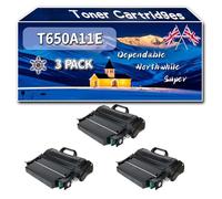 Compatible for Lexmark T650A11E T650A21E Toner Cartridges, Work for Lexmark T652 T654N T654DN T654DTN T654 T656DN Printers, Toner Cartridges (3 Pack Black)
