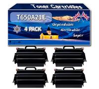 Compatible for Lexmark T650A21E Toner Cartridges, Work for Lexmark T650dn T650dtn T650n T654dn T652dn T652dtn T652n T654dtn T654n Printers, Toner Cartridges (4 Pack Black)