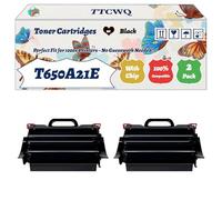 Compatible for Lexmark T650A21E Toner Cartridges Work for Lexmark T650dn T650dtn T650n T654dn T652dn T652dtn T652n T654dtn Printers (2-Pack Black)