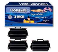 Compatible for Lexmark T650A21E Toner Cartridges, Work for Lexmark T650dn T650dtn T650n T654dn T652dn T652dtn T652n T654dtn T654n Printers, Toner Cartridges (3 Pack Black)