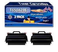 Compatible for Lexmark T650A21E Toner Cartridges, Work for Lexmark T650dn T650dtn T650n T654dn T652dn T652dtn T652n T654dtn T654n Printers, Toner Cartridges (2-Pack Black)