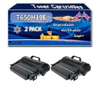 Compatible for Lexmark T650H11E Toner Cartridges, Work for Lexmark T652n T654dn T654dtn T654n T656dne Printers, Toner Cartridges (2-Pack Black)