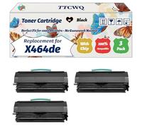 Compatible for Lexmark X464de Toner Cartridge Work for Lexmark X463de X464de X466de X466dte X466dwe Printers, with Chip, High Yield 9000 Pages, High-Definition Printing (3 Pack Black)