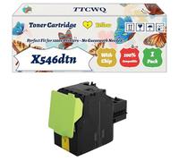 Compatible for Lexmark X546dtn Toner Cartridge Work for Lexmark C546 C546dtn X544 X544dtn X546dtn Printers, with Chip, High Yield 2500 Pages, High-Definition Printing (1 Pack Yellow)