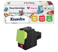 Compatible for Lexmark X546dtn Toner Cartridge Work for Lexmark C546 C546dtn X544 X544dtn X546dtn Printers, with Chip, High Yield 2500 Pages, High-Definition Printing (1 Pack Magenta)