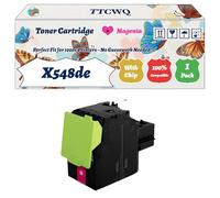Compatible for Lexmark X548de Toner Cartridge Work for Lexmark C546 C546dtn X544dtn X546dtn X548de X548dte Printers, with Chip, High Yield 2500 Pages, High-Definition Printing (1 Pack Magenta)