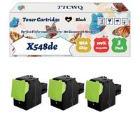 Compatible for Lexmark X548de Toner Cartridge Work for Lexmark C546 C546dtn X544dtn X546dtn X548de X548dte Printers, with Chip, High Yield 2500 Pages, High-Definition Printing (3 Pack Black)