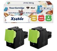 Compatible for Lexmark X548de Toner Cartridge Work for Lexmark C546 C546dtn X544dtn X546dtn X548de X548dte Printers, with Chip, High Yield 6000 Pages, High-Definition Printing (2 Pack Black)