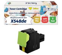Compatible for Lexmark X548de Toner Cartridge Work for Lexmark C546 C546dtn X544dtn X546dtn X548de X548dte Printers, with Chip, High Yield 2500 Pages, High-Definition Printing (1 Pack Yellow)