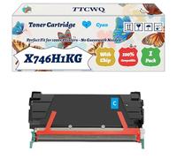 Compatible for Lexmark X746H1KG X746A1CG X746A1MG X746A1YG Toner Cartridge Work for Lexmark X746DE X748DE Printers (1 Pack Cyan)