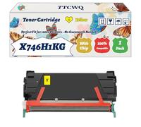 Compatible for Lexmark X746H1KG X746A1CG X746A1MG X746A1YG Toner Cartridge Work for Lexmark X746DE X748DE Printers (1 Pack Yellow)