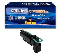 Compatible for Lexmark X792de Toner Cartridge, Work for Lexmark C792de C792dhe C792dte C792E X792de Printers, Toner Cartridge X792X1KG X792X1CG X792X1MG X792X1YG (1 Pack Black)