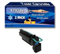 Compatible for Lexmark X792de Toner Cartridge, Work for Lexmark C792de C792dhe C792dte C792E X792de Printers, Toner Cartridge X792X1KG X792X1CG X792X1MG X792X1YG (1 Pack Cyan)