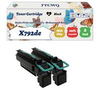 Compatible for Lexmark X792de Toner Cartridge Work for Lexmark C792de C792dhe C792dte C792E X792de Printers, with Chip, High Yield 20000 Pages, High-Definition Printing (2 Pack Black)
