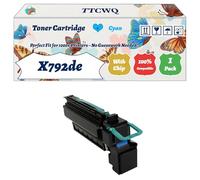 Compatible for Lexmark X792de Toner Cartridge Work for Lexmark C792de C792dhe C792dte C792E X792de Printers, with Chip, High Yield 20000 Pages, High-Definition Printing (1 Pack Cyan)