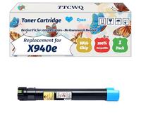 Compatible for Lexmark X940e Toner Cartridge Work for Lexmark X940e X945e Printers, with Chip, High Yield 32000 Pages, High-Definition Printing (1 Pack Cyan)