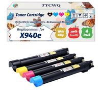 Compatible for Lexmark X940e Toner Cartridge Work for Lexmark X940e X945e Printers, with Chip, High Yield 32000 Pages, High-Definition Printing (4-Pack BK/C/M/Y)