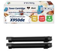 Compatible for Lexmark X950de Toner Cartridge Work for Lexmark X950 X950de X950dhe X952 X952de X954de Printers, with Chip, High Yield 36000 Pages, High-Definition Printing (2 Pack Black)