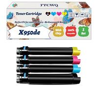 Compatible for Lexmark X950de Toner Cartridge Work for Lexmark X950 X950de X950dhe X952 X952de X954de Printers, with Chip, High Yield 36000 Pages, High-Definition Printing (4-Pack BK/C/M/Y)