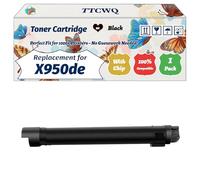 Compatible for Lexmark X950de Toner Cartridge Work for Lexmark X950 X950de X950dhe X952 X952de X954de Printers, with Chip, High Yield 36000 Pages, High-Definition Printing (1 Pack Black)