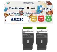 Compatible for Lexmark XC2130 Toner Cartridge Work for Lexmark XC2130 XC2132 Printers, with Chip, High Yield 6000 Pages, High-Definition Printing (2 Pack Black)