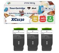 Compatible for Lexmark XC2130 Toner Cartridge Work for Lexmark XC2130 XC2132 Printers, with Chip, High Yield 6000 Pages, High-Definition Printing (3 Pack Black)