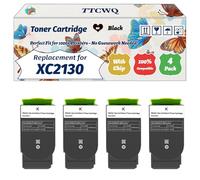 Compatible for Lexmark XC2130 Toner Cartridge Work for Lexmark XC2130 XC2132 Printers, with Chip, High Yield 6000 Pages, High-Definition Printing (4 Pack Black)