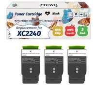 Compatible for Lexmark XC2240 Toner Cartridge Work for Lexmark XC2240 XC4240 Printers, with Chip, High Yield 9000 Pages, High-Definition Printing (3 Pack Black)
