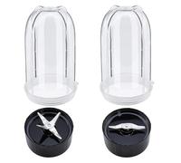 Compatible for Magic Bullet, 2x16oz Cups & Blade Combo, 250W | 16oz Cups, Cross/Flat Blades, 2 Pack, 250W, MB-1001 Compatible