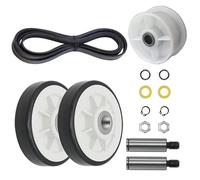 Compatible for Maytag Crosley Kenmore - 12001541 Dryer Drum Roller Kit with Idler Pulley & Drum Belt