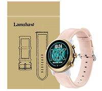 Compatible for Michael Kors MKGO Bands, Blueshaw Soft Classic Genuine Leather Replacement Strap for Michael Kors Access MKGO Smartwatch (Pink)