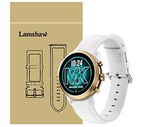 Compatible for Michael Kors MKGO Bands, Blueshaw Soft Classic Genuine Leather Replacement Strap for Michael Kors Access MKGO Smartwatch (White)