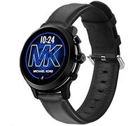 Compatible for Michael Kors MKGO Bands, Blueshaw Soft Classic Genuine Leather Replacement Strap for Michael Kors Access MKGO Smartwatch (Black)